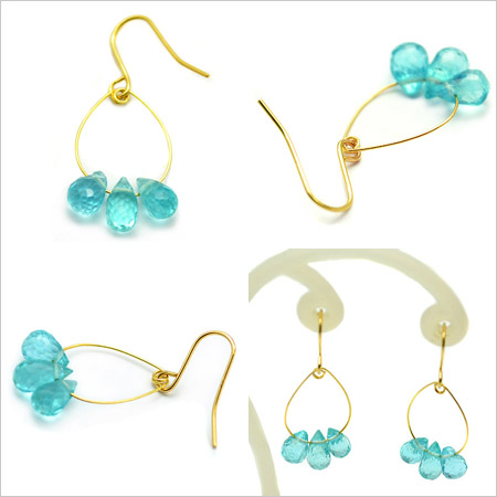 umu -アム- FINE JEWELRY STUIDIOK18 ブリオレットカット アパタイト フックピアス 「aura」pi0158_1.jpg