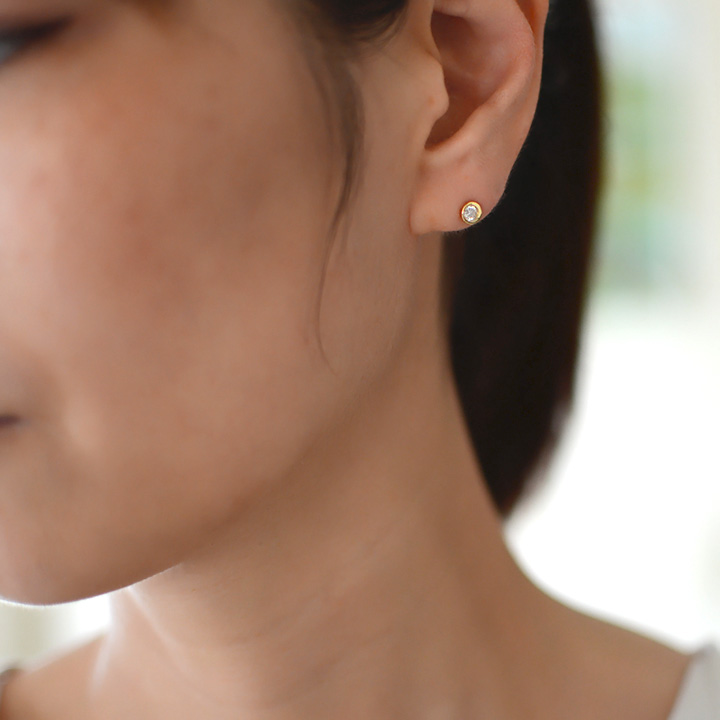 umu -アム- FINE JEWELRY STUIDIOK18 ダイヤモンド 0.2ct スタッドピアス 「moon」pi0188_7.jpg