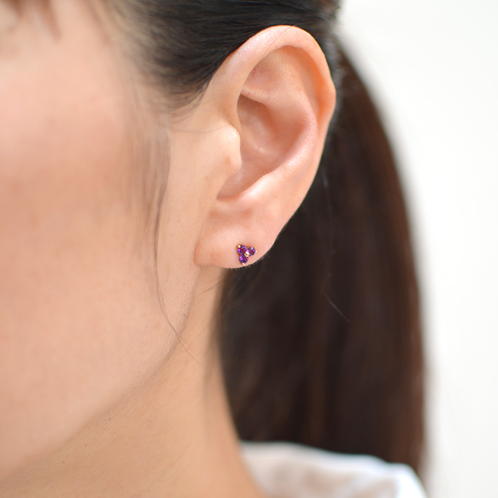 umu -アム- FINE JEWELRY STUIDIOK18 アメシスト フラワーモチーフ スタッドピアスpi0193_i2.jpg