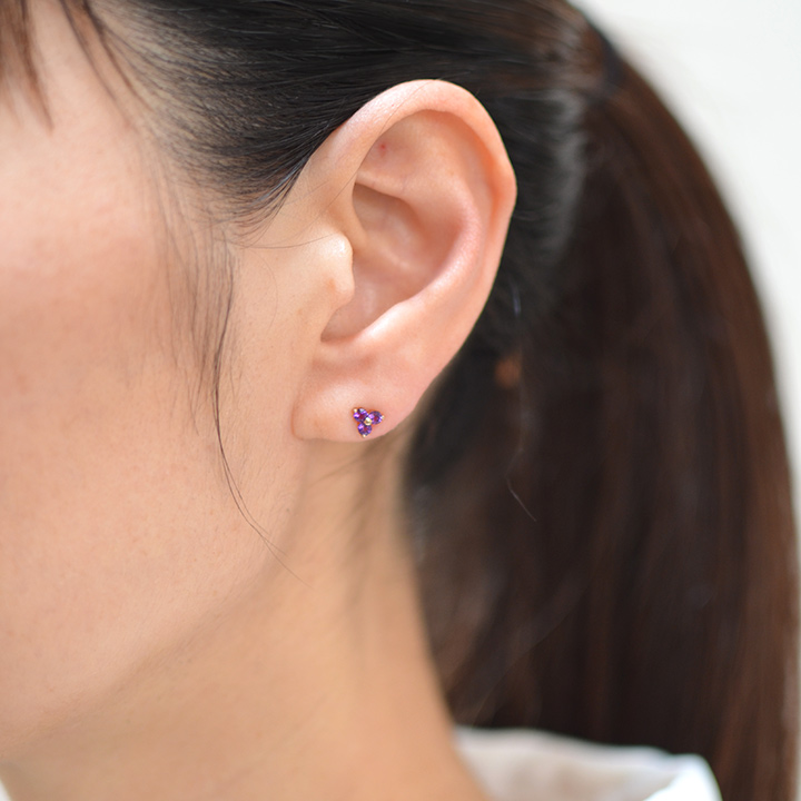 umu -アム- FINE JEWELRY STUIDIOK18 アメシスト フラワーモチーフ スタッドピアスpi0193_i3.jpg