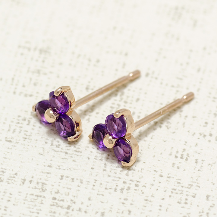 umu -アム- FINE JEWELRY STUIDIOK18 アメシスト フラワーモチーフ スタッドピアスpi0193_kanban2.jpg