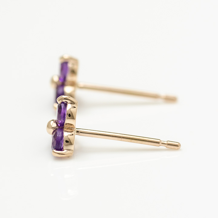 umu -アム- FINE JEWELRY STUIDIOK18 アメシスト フラワーモチーフ スタッドピアスpi0193_y.jpg
