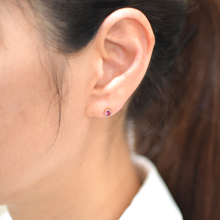 umu -アム- FINE JEWELRY STUIDIOK18 ピンクトルマリン スタッドピアス 「epica」pi0194_i2.jpg