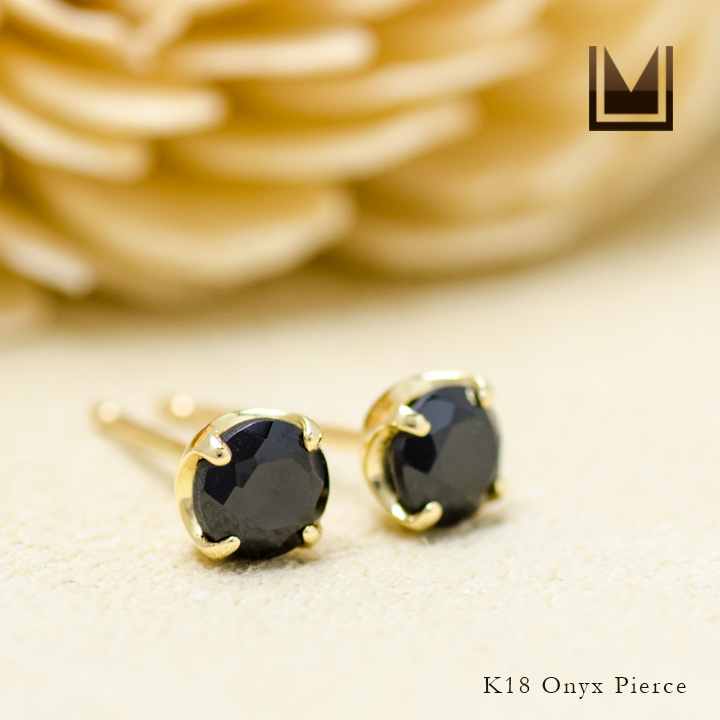 umu -アム- FINE JEWELRY STUIDIOK18 オニキス スタッドピアス 「attore」pi0197_1.jpg