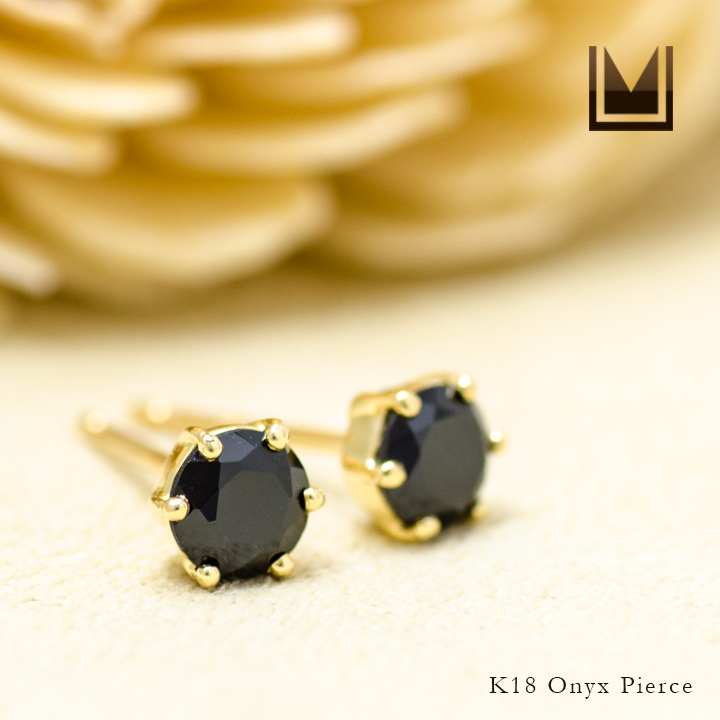 umu -アム- FINE JEWELRY STUIDIOK18 オニキス スタッドピアス 「involtare」pi0198_1.jpg