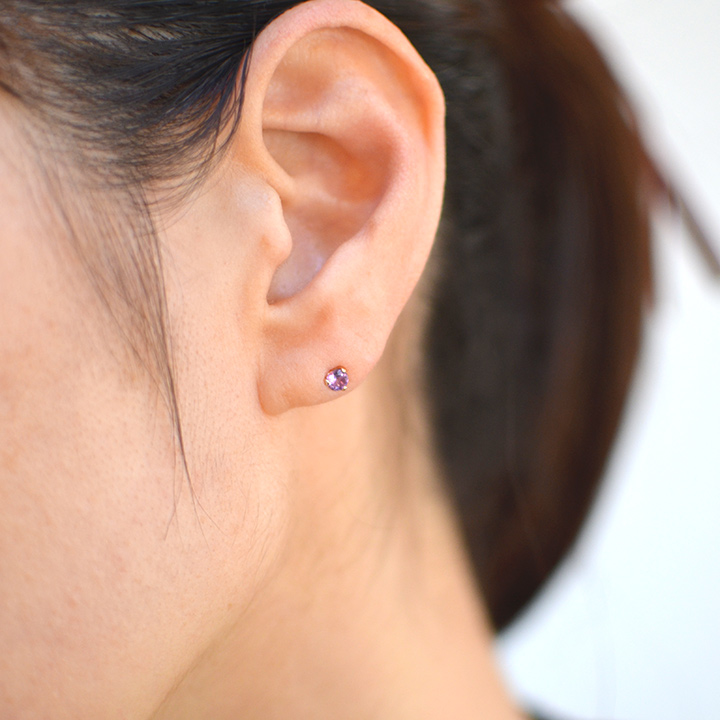 umu -アム- FINE JEWELRY STUIDIOK18 アメシスト スタッドピアス 「cielo」pi0207_i2.jpg