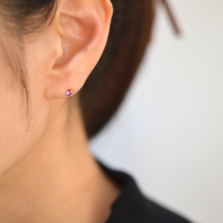 umu -アム- FINE JEWELRY STUIDIOK18 アメシスト スタッドピアス 「cielo」pi0207_i3.jpg