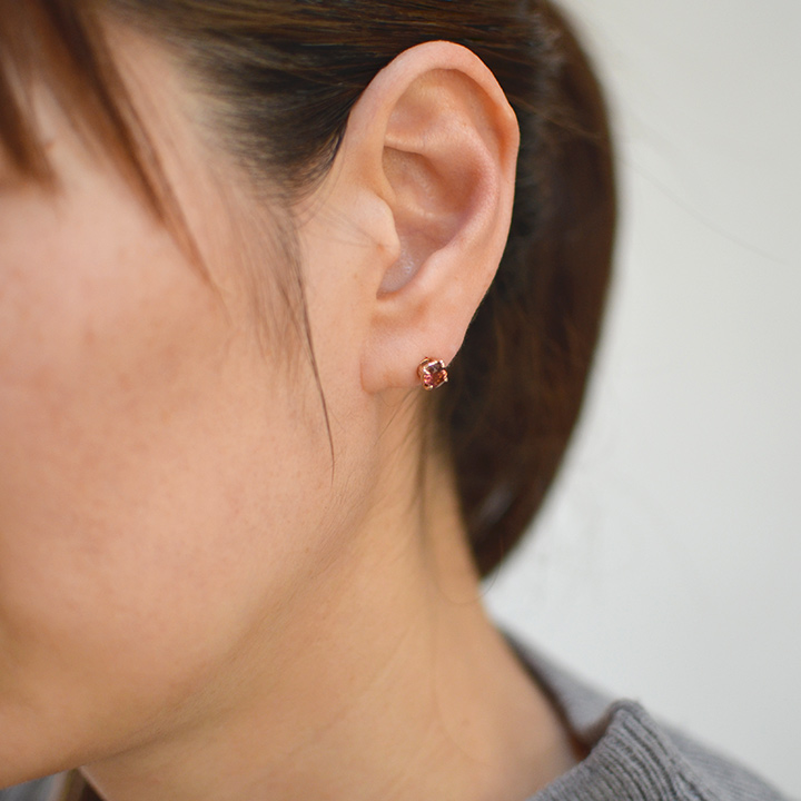 umu -アム- FINE JEWELRY STUIDIOK18 ピンクトルマリン スタッドピアスpi0213_i2.jpg