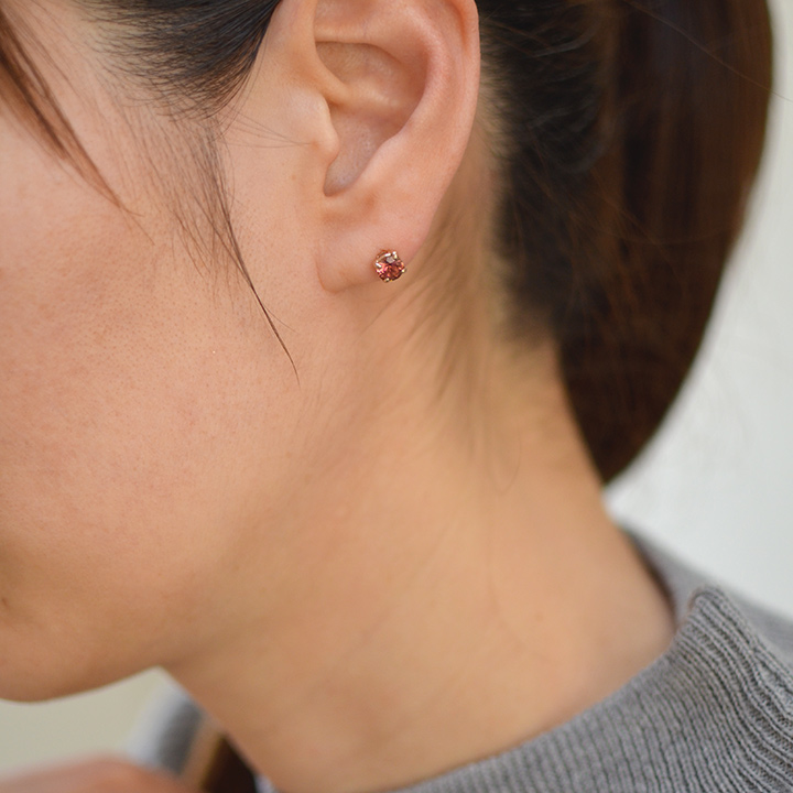 umu -アム- FINE JEWELRY STUIDIOK18 ピンクトルマリン スタッドピアスpi0213_i3.jpg