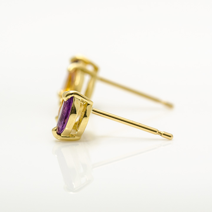 umu -アム- FINE JEWELRY STUIDIOK18 マーキス アメシスト シトリン スタッドピアスpi0217_y.jpg