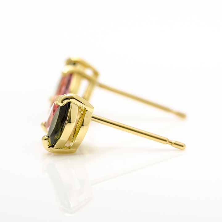 umu -アム- FINE JEWELRY STUIDIOK18 マーキス グリーントルマリン ピンクトルマリン スタッドピアスpi0218_y.jpg