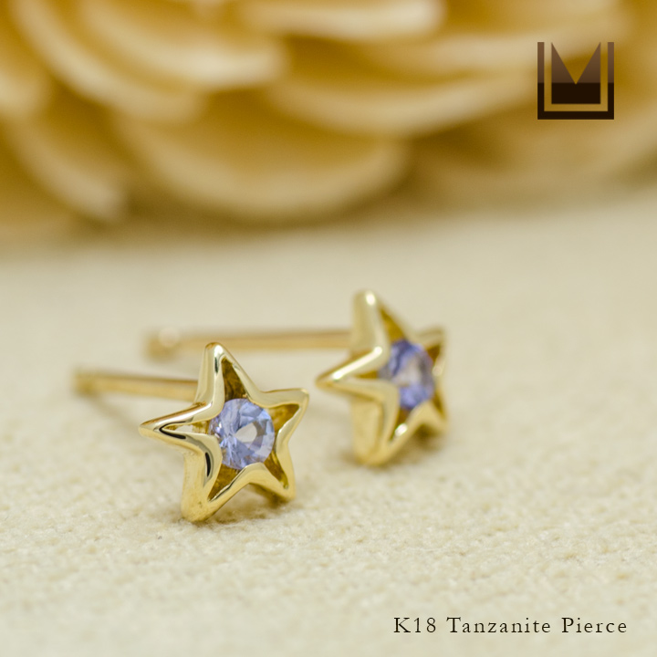 umu -アム- FINE JEWELRY STUIDIOK18 タンザナイト スターモチーフ スタッドピアスpi0219_1.jpg