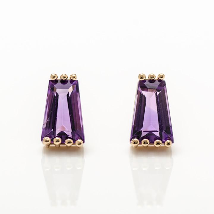 umu -アム- FINE JEWELRY STUIDIOK18 テーパーバゲット アメシスト スタッドピアスpi0221_m.jpg