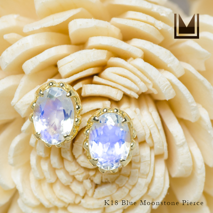 umu -アム- FINE JEWELRY STUIDIOK18 ブルームーンストーン スタッドピアス 「fresco」pi0224_1.jpg