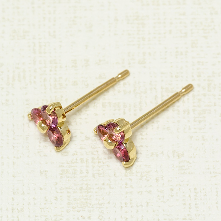 umu -アム- FINE JEWELRY STUIDIOK18 ピンクトルマリン フラワーモチーフ スタッドピアスpi0227_kanban2.jpg