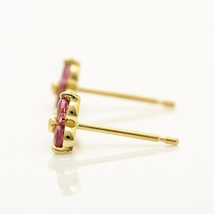 umu -アム- FINE JEWELRY STUIDIOK18 ピンクトルマリン フラワーモチーフ スタッドピアスpi0227_y.jpg