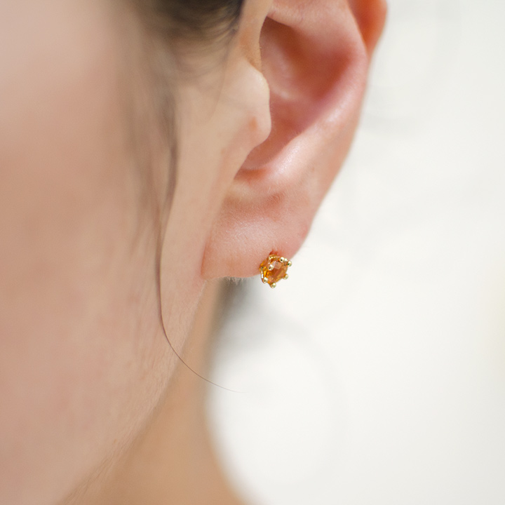 umu -アム- FINE JEWELRY STUIDIOK18 シトリン スタッドピアス 「reginetta」pi0232_i2.jpg