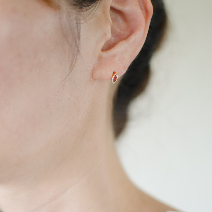 umu -アム- FINE JEWELRY STUIDIOK18 マーキス ピンクトルマリン スタッドピアスpi0233_i3.jpg