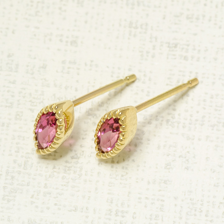 umu -アム- FINE JEWELRY STUIDIOK18 マーキス ピンクトルマリン スタッドピアスpi0233_kanban2.jpg