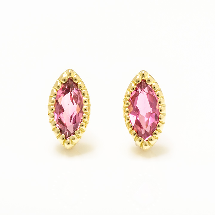 umu -アム- FINE JEWELRY STUIDIOK18 マーキス ピンクトルマリン スタッドピアスpi0233_m.jpg