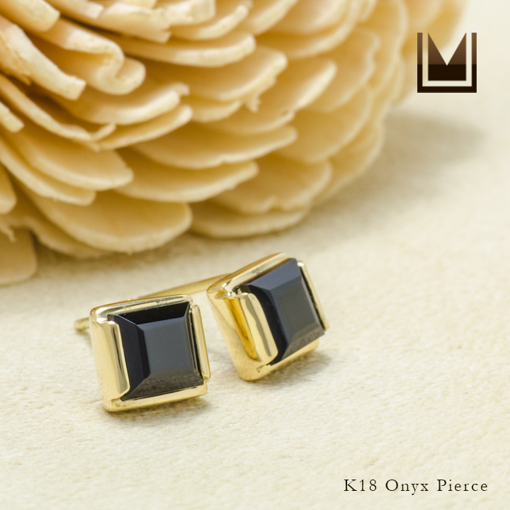umu -アム- FINE JEWELRY STUIDIOK18 オニキス スタッドピアスpi0234_1.jpg