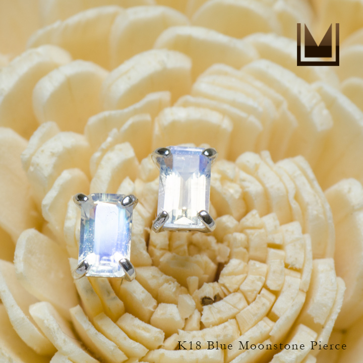 umu -アム- FINE JEWELRY STUIDIOK18 ブルームーンストーン スタッドピアス 「formella」pi0238_1.jpg