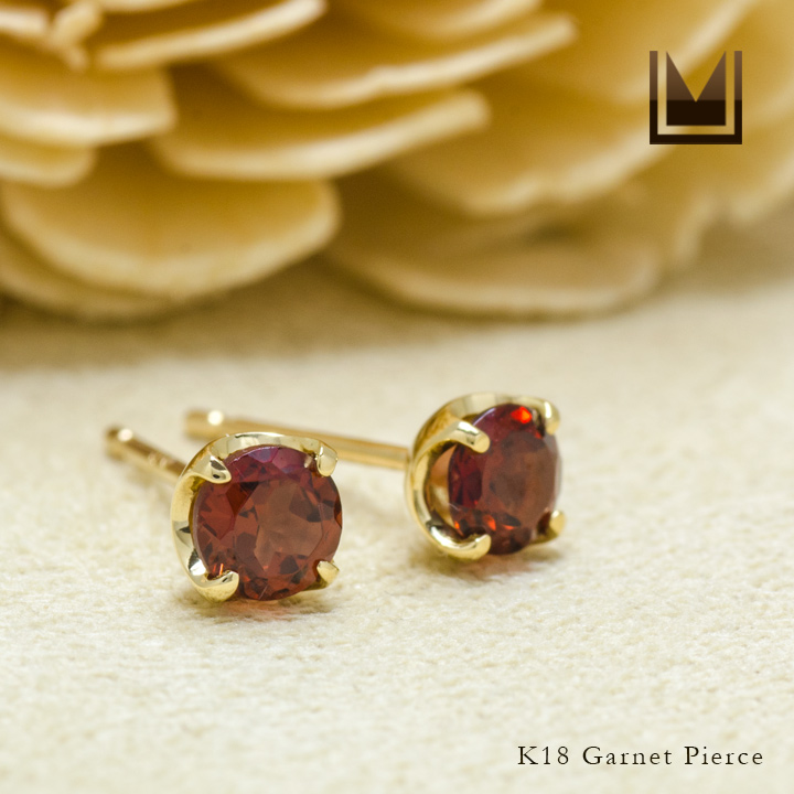umu -アム- FINE JEWELRY STUIDIOK18 ガーネット スタッドピアス 「attore」pi0242_1.jpg