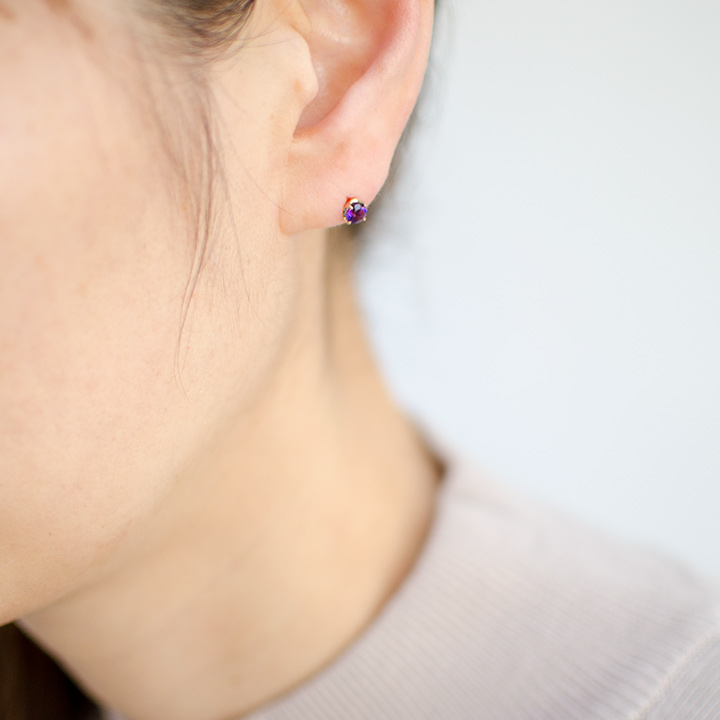 umu -アム- FINE JEWELRY STUIDIOK18 アメシスト スタッドピアス 「attore」pi0243_i3.jpg