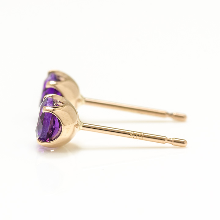 umu -アム- FINE JEWELRY STUIDIOK18 アメシスト スタッドピアス 「attore」pi0243_y.jpg