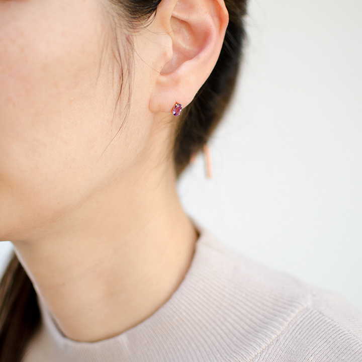umu -アム- FINE JEWELRY STUIDIOK18 アメシスト スタッドピアス 「leale」pi0246_i3.jpg