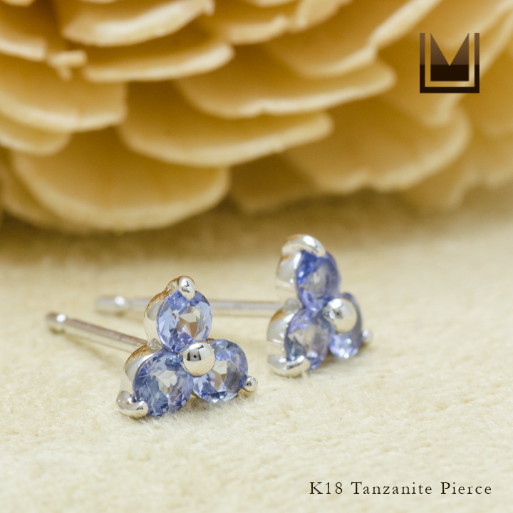 umu -アム- FINE JEWELRY STUIDIOK18 タンザナイト フラワーモチーフ スタッドピアスpi0250_1.jpg