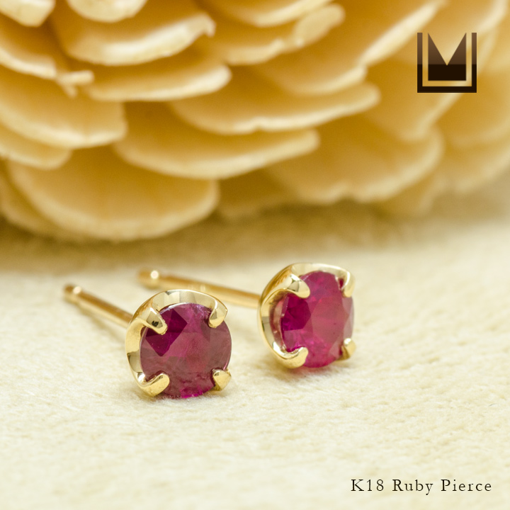 umu -アム- FINE JEWELRY STUIDIOK18 ルビー スタッドピアス 「attore」pi0252_1.jpg