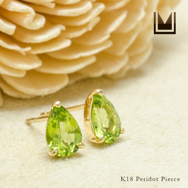 umu -アム- FINE JEWELRY STUIDIOK18 ペリドット スタッドピアス 「adulto」pi0254_1.jpg
