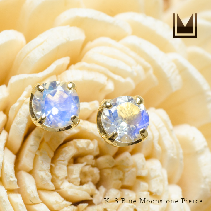 umu -アム- FINE JEWELRY STUIDIOK18 ブルームーンストーン スタッドピアス 「attore」pi0256_1.jpg