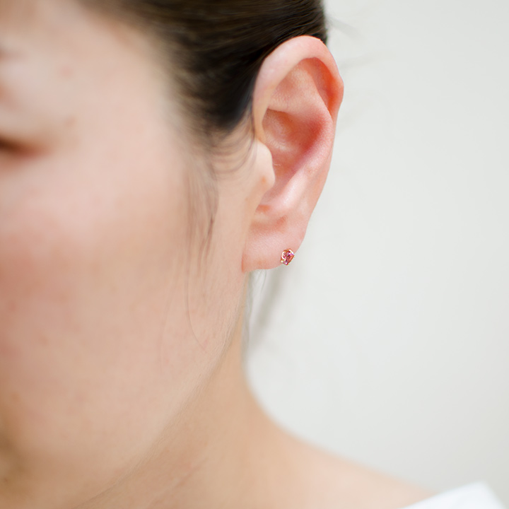 umu -アム- FINE JEWELRY STUIDIOK18 ピンクトルマリン スタッドピアス 「attore」pi0257_i2.jpg