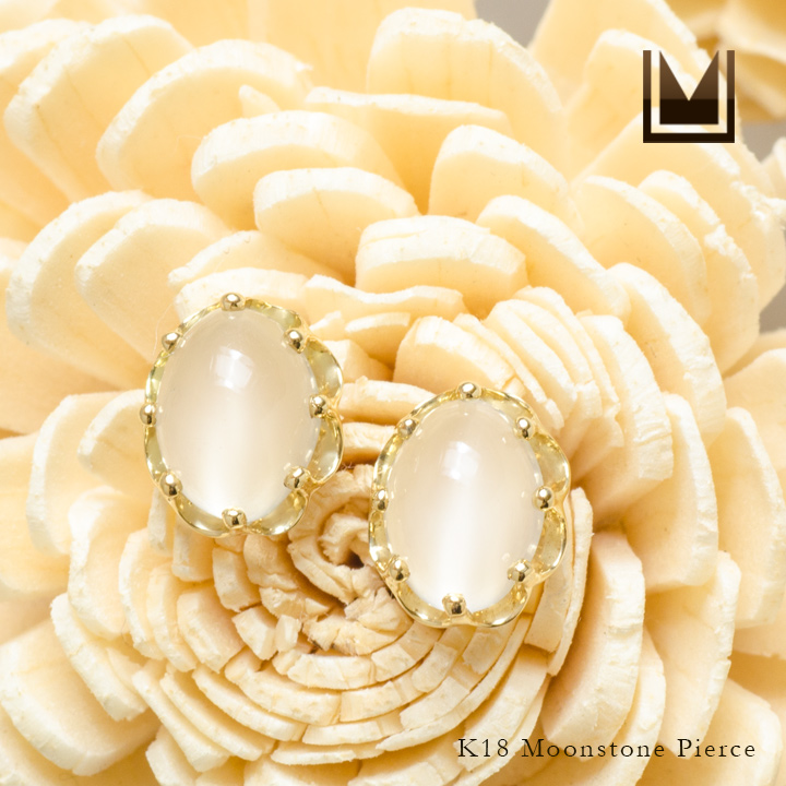 umu -アム- FINE JEWELRY STUIDIOK18 ムーンストーン スタッドピアスpi0262_1.jpg
