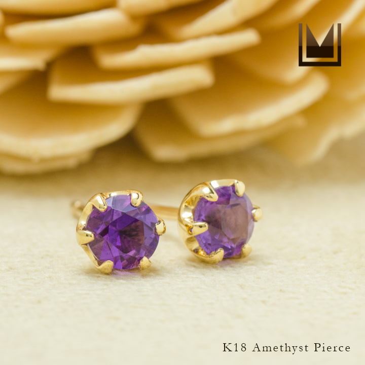 umu -アム- FINE JEWELRY STUIDIOK18 アメシスト スタッドピアスpi0264_1.jpg