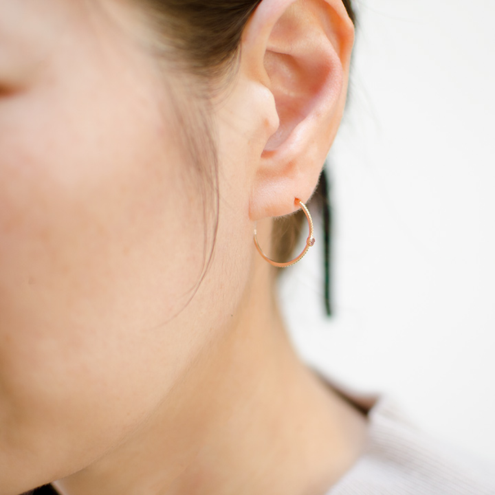 umu -アム- FINE JEWELRY STUIDIOK18 シャンパンガーネット スタッドピアス 「semino」pi0269_i2.jpg