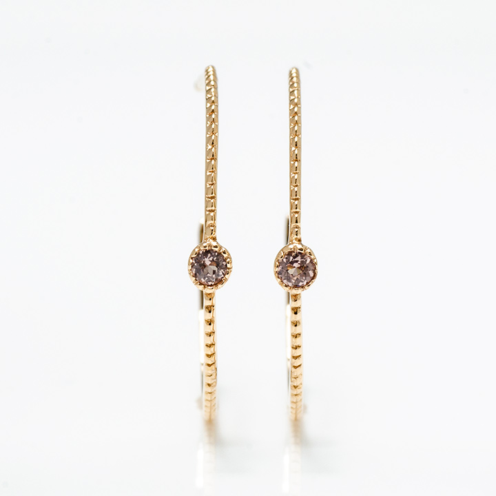 umu -アム- FINE JEWELRY STUIDIOK18 シャンパンガーネット スタッドピアス 「semino」pi0269_m.jpg