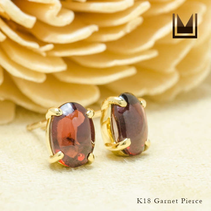 umu -アム- FINE JEWELRY STUIDIOK18 ガーネット スタッドピアスpi0271_1.jpg