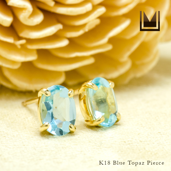 umu -アム- FINE JEWELRY STUIDIOK18 ブルートパーズ スタッドピアスpi0272_1.jpg