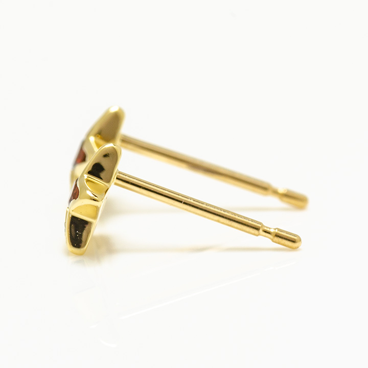 umu -アム- FINE JEWELRY STUIDIOK18 ガーネット スターモチーフ スタッドピアスpi0274_y.jpg