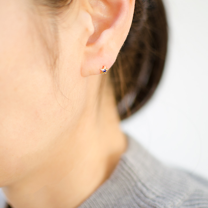 umu -アム- FINE JEWELRY STUIDIOK18 ブルーサファイア スターモチーフ スタッドピアスpi0275_i3.jpg