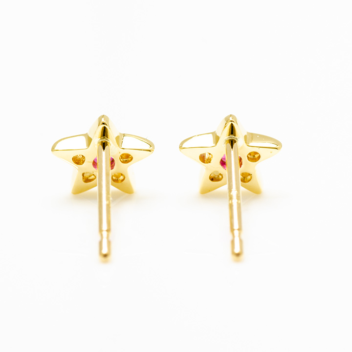 umu -アム- FINE JEWELRY STUIDIOK18 ルビー スターモチーフ スタッドピアスpi0276_u.jpg