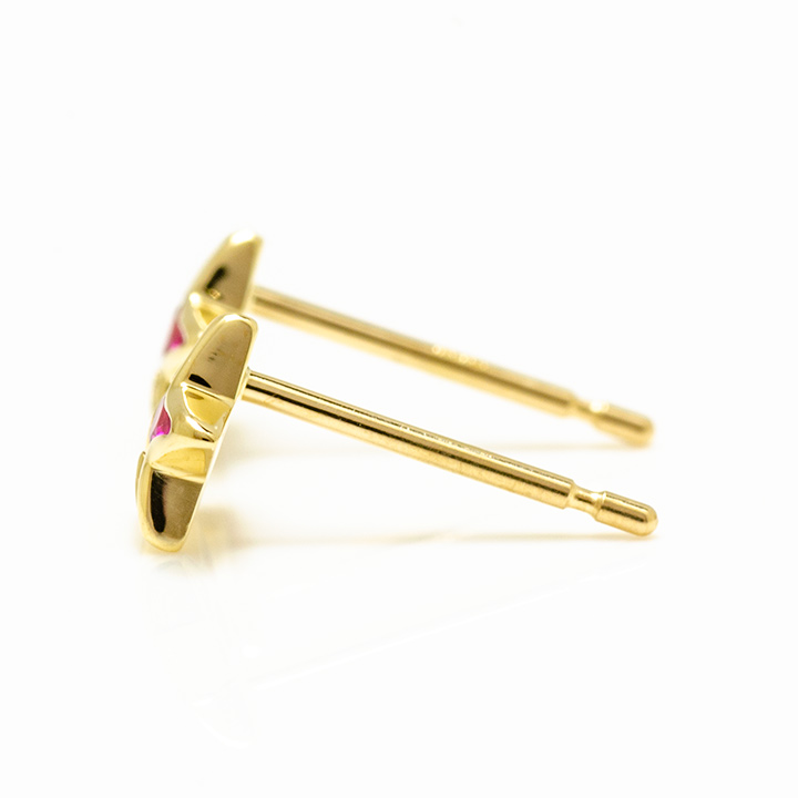 umu -アム- FINE JEWELRY STUIDIOK18 ルビー スターモチーフ スタッドピアスpi0276_y.jpg