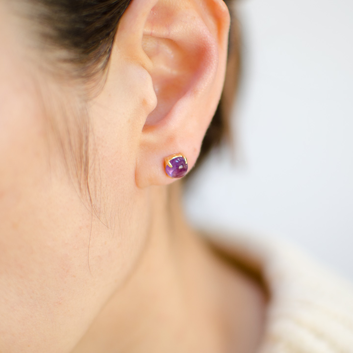 umu -アム- FINE JEWELRY STUIDIOK18 カボション アメシスト スタッドピアスpi0280_i2.jpg