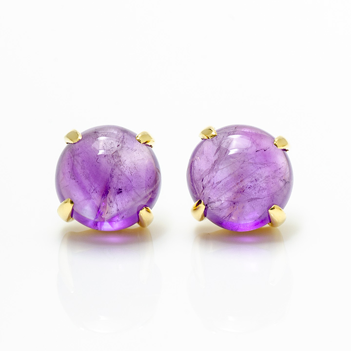 umu -アム- FINE JEWELRY STUIDIOK18 カボション アメシスト スタッドピアスpi0280_m.jpg