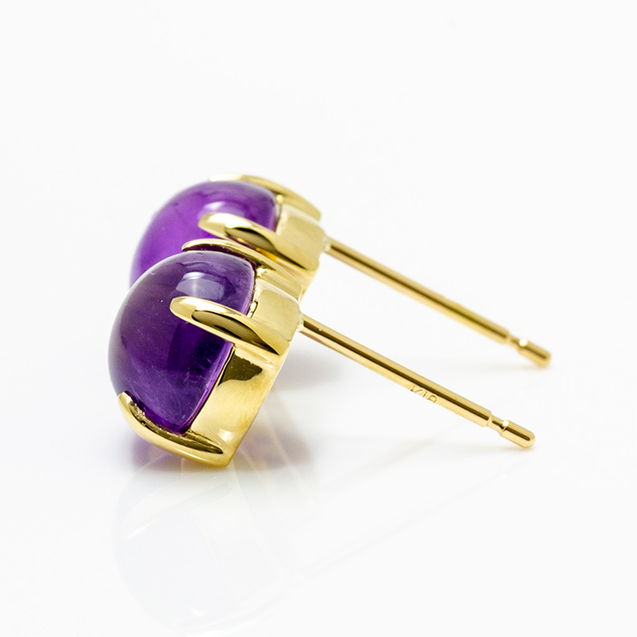 umu -アム- FINE JEWELRY STUIDIOK18 カボション アメシスト スタッドピアスpi0280_y.jpg