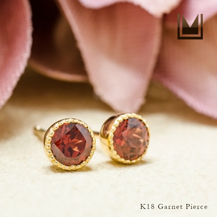 umu -アム- FINE JEWELRY STUIDIOガーネット スタッドピアス 「epica」pi0284_1.jpg
