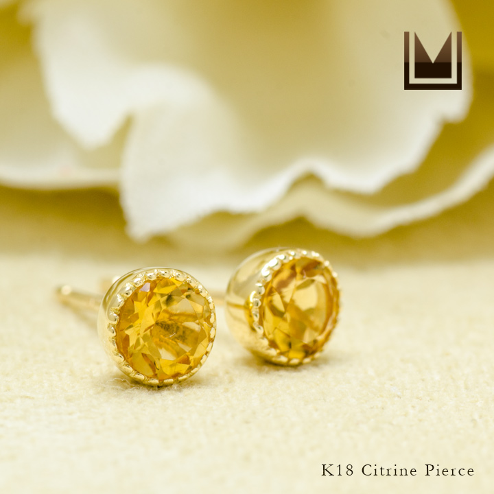 umu -アム- FINE JEWELRY STUIDIOシトリン スタッドピアス 「epica」pi0286_1.jpg